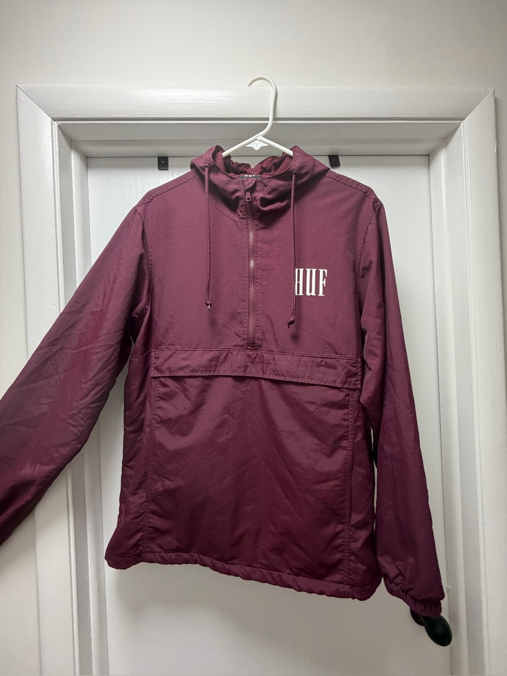 HUF Burgundy Half-Zip Hooded Jacket